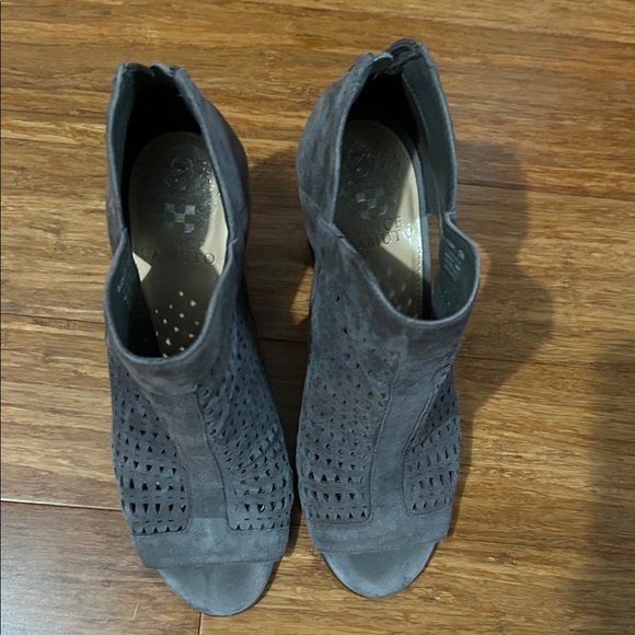 Vince Camuto Charcoal Peep-Toe Ankle Booties - Picture 1 of 9